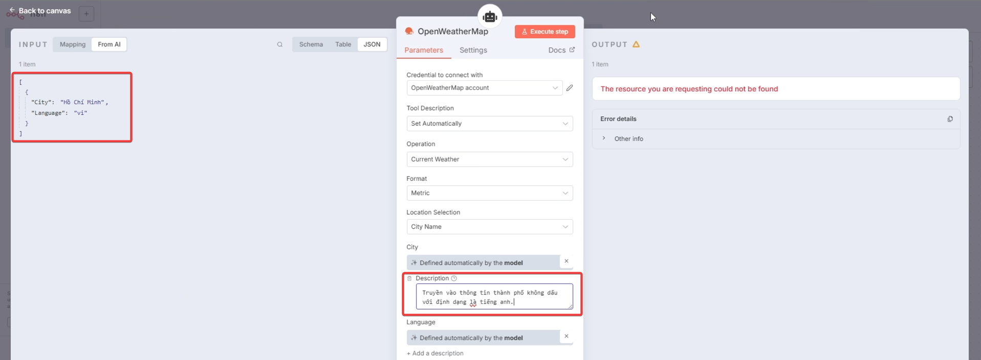 Thêm chỉ dẫn vào ô Tool Instructions